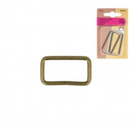 2 x 20mm boucles coulisse / passants doubles / métal / rond / nickel